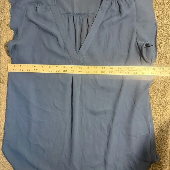 Chaus Women's Deep Blue Flutter Sleeve Blouse - Picture 3 of 4